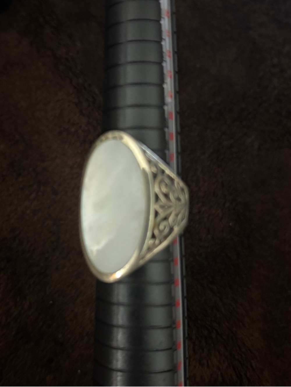 Silver Filigree White Stone Statement Ring